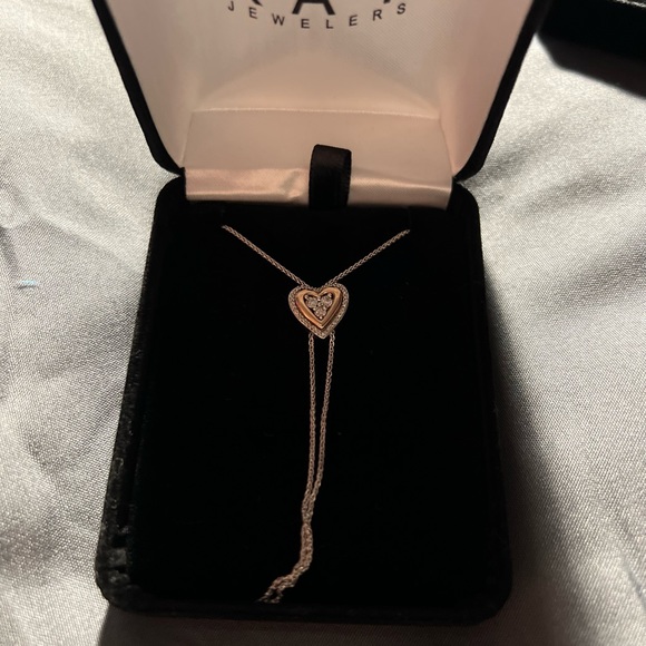 Kay Jewelers Sterling Silver + Rose Gold Bolo Heart Necklace - Picture 8 of 12